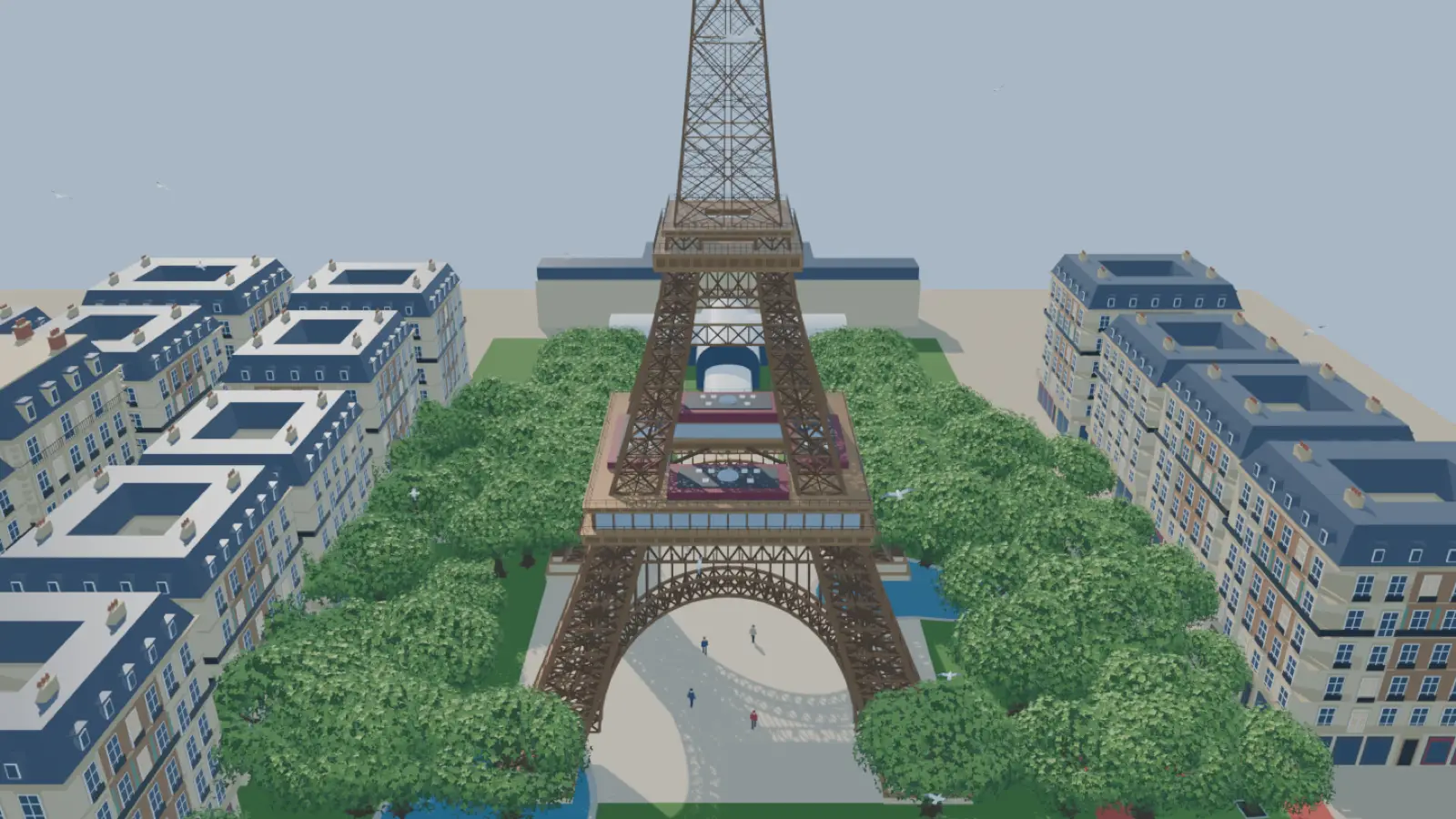 Early version of the 3D Paris by Gemini 4 Argon with too many buildings