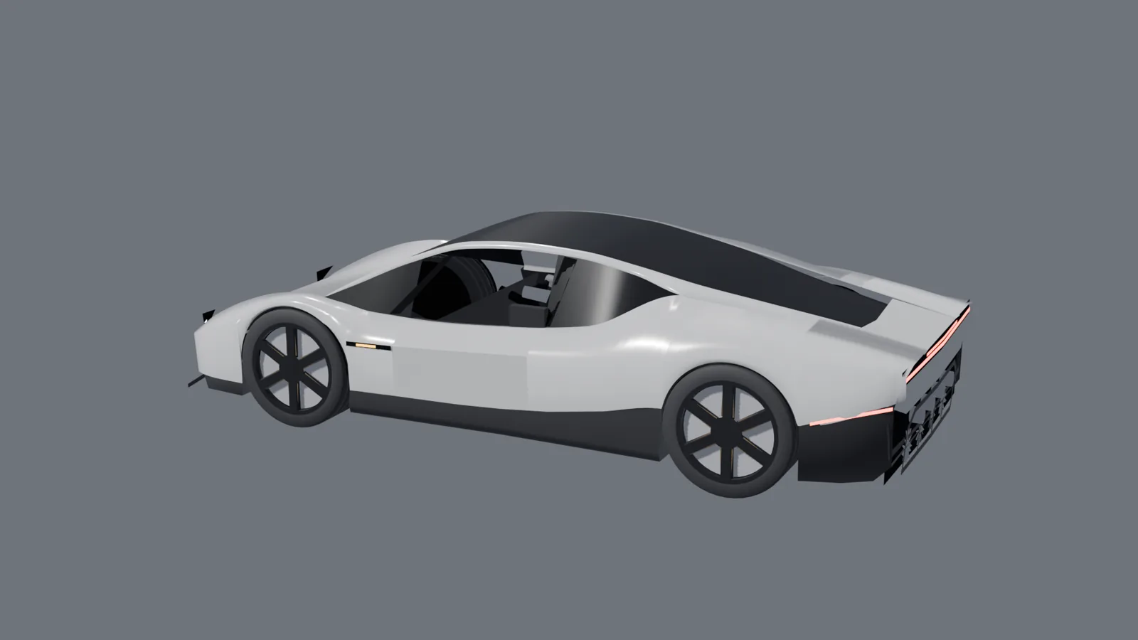 Gemini 4 Argon's Roadster model in Blender, solid shaded rear three-quarter view